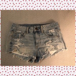 Distressed Denim Booty Shorts